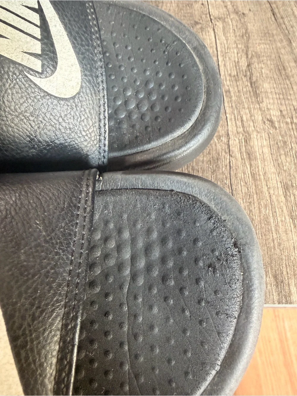 Nike Black Double-Strap Slide Sandals with White Logos 🖤